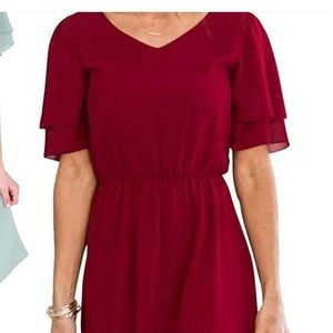 Claire Chiffon Dress in Wine from Mikarose